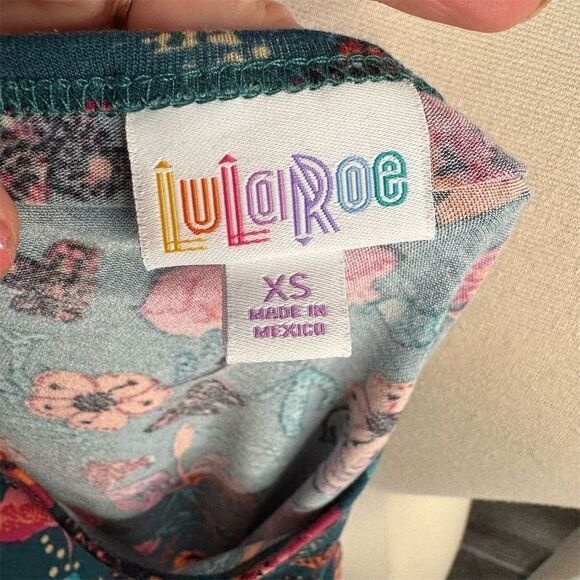 LuLaRoe Women's XS Floral Tunic Top Multicolor Stretchy Soft - Picture 5 of 6